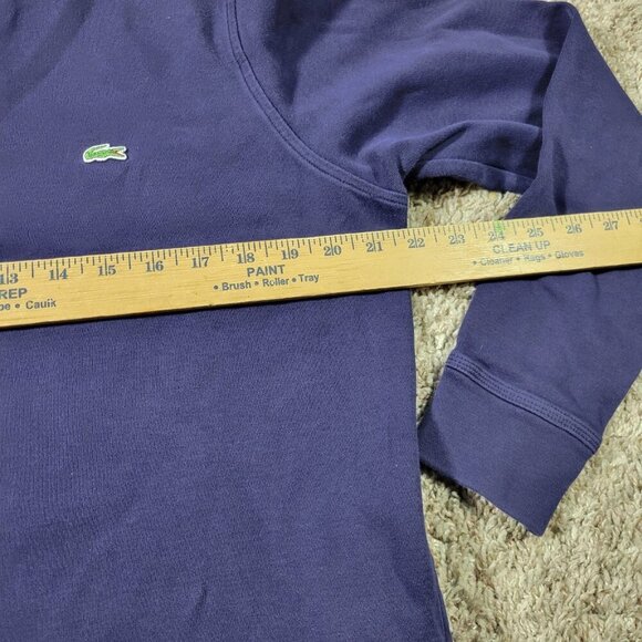 LACOSTE Sweater Mens 5 Blue 1/4 Zip Pullover  Long Sleeve Pockets Preppy Flaw* - Picture 6 of 9
